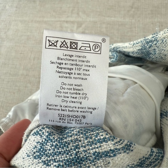 Sezane High Waisted Rome Shorts in Blue - Picture 9 of 10